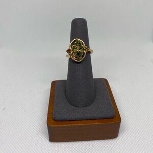 Vintage Sarah Coventry Peridot, Amber And Rhinestone Statement Cocktail Ring